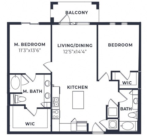 The Fringe 2 Bed 2 Bath Floor Plan at Edge75, Florida 34104